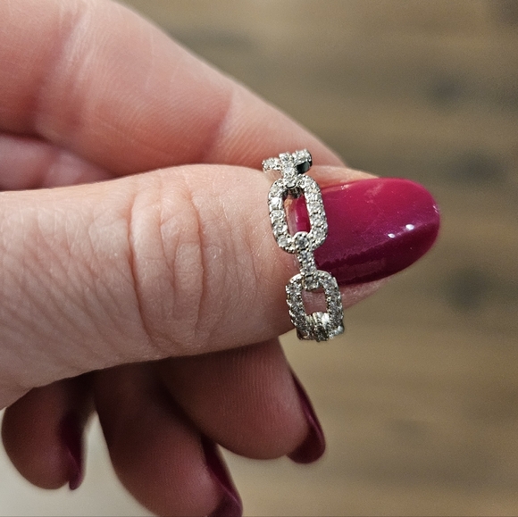 NEW 925 Sterling Silver Geometric Cubic Zirconia Ring | Multiple Sizes Available - Picture 6 of 10